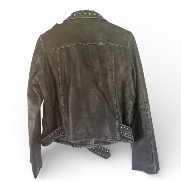 All Saints Balfern Studded Lambs Leather Jacket NWT’s Sz US12 - Picture 2 of 16